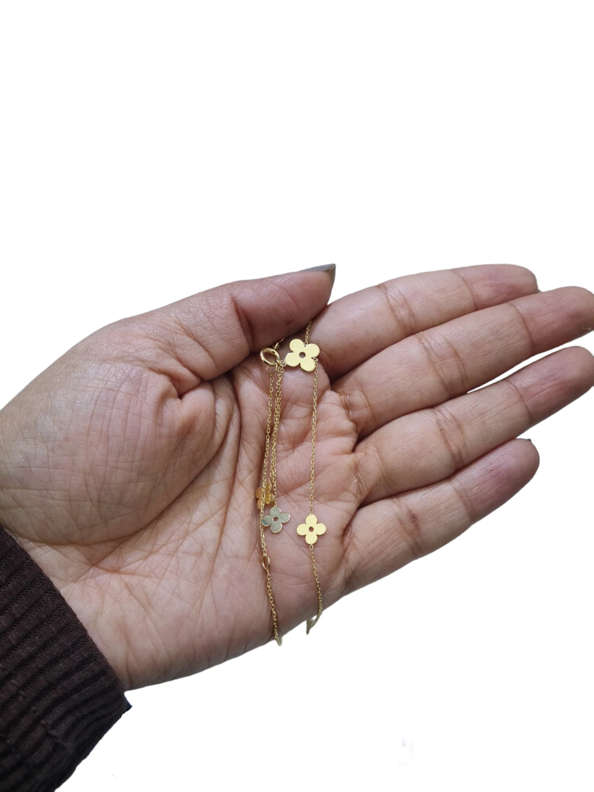 14K Yellow Gold 4 Leaf Clover Necklace