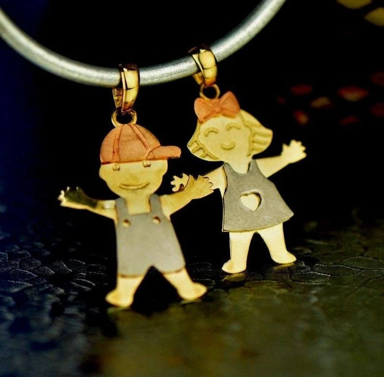 14k Yellow Gold Little Boy or Girl Pendant