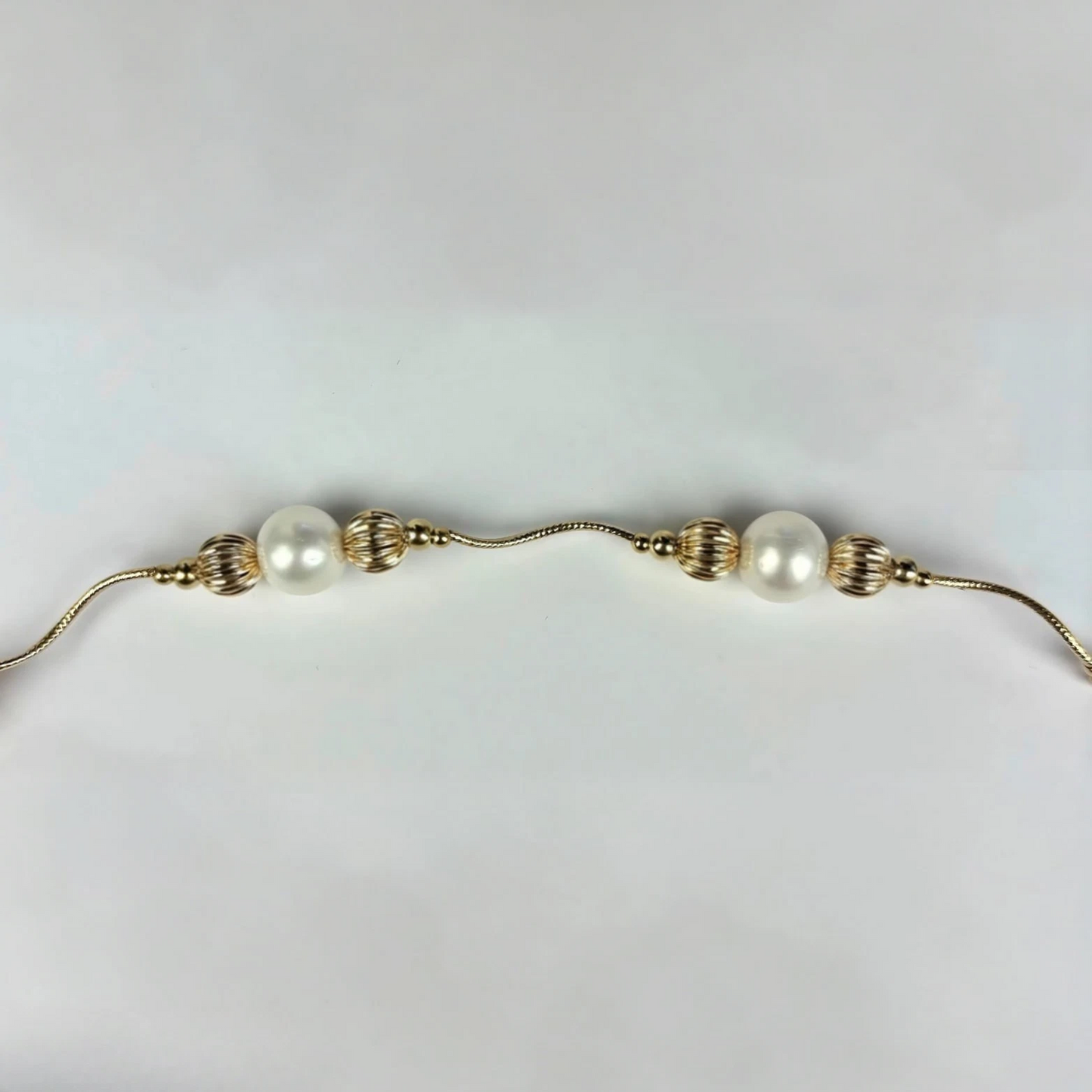 14K Yellow Gold Elegant Pearl & Gold Ball Bracelets for Women