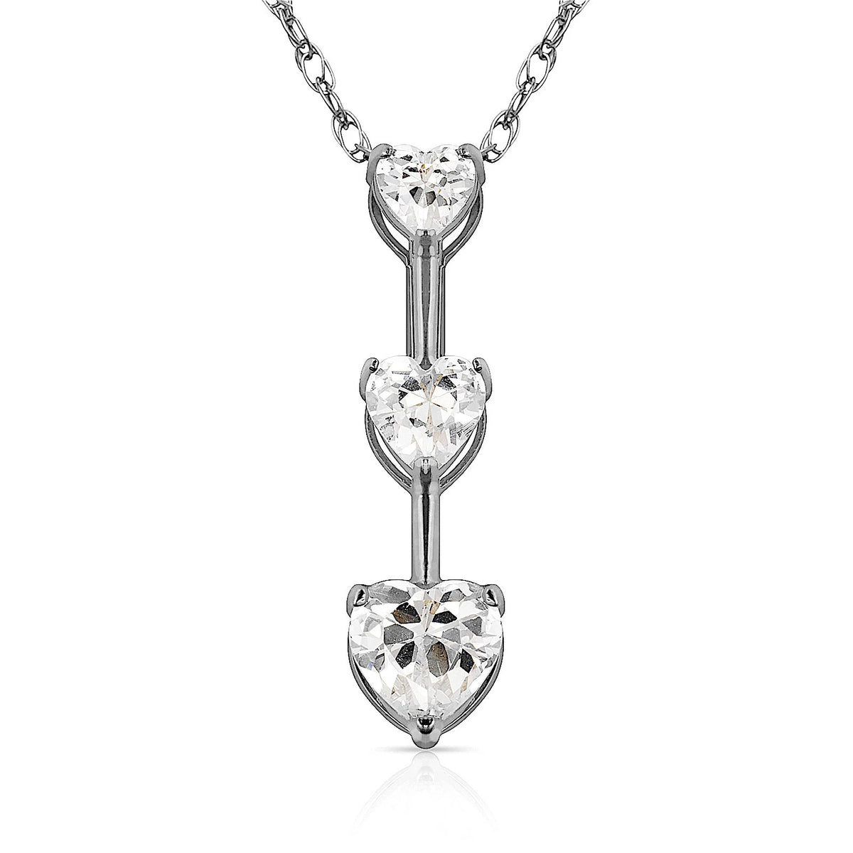 14K Yellow & White Gold Heart Pendant For Women