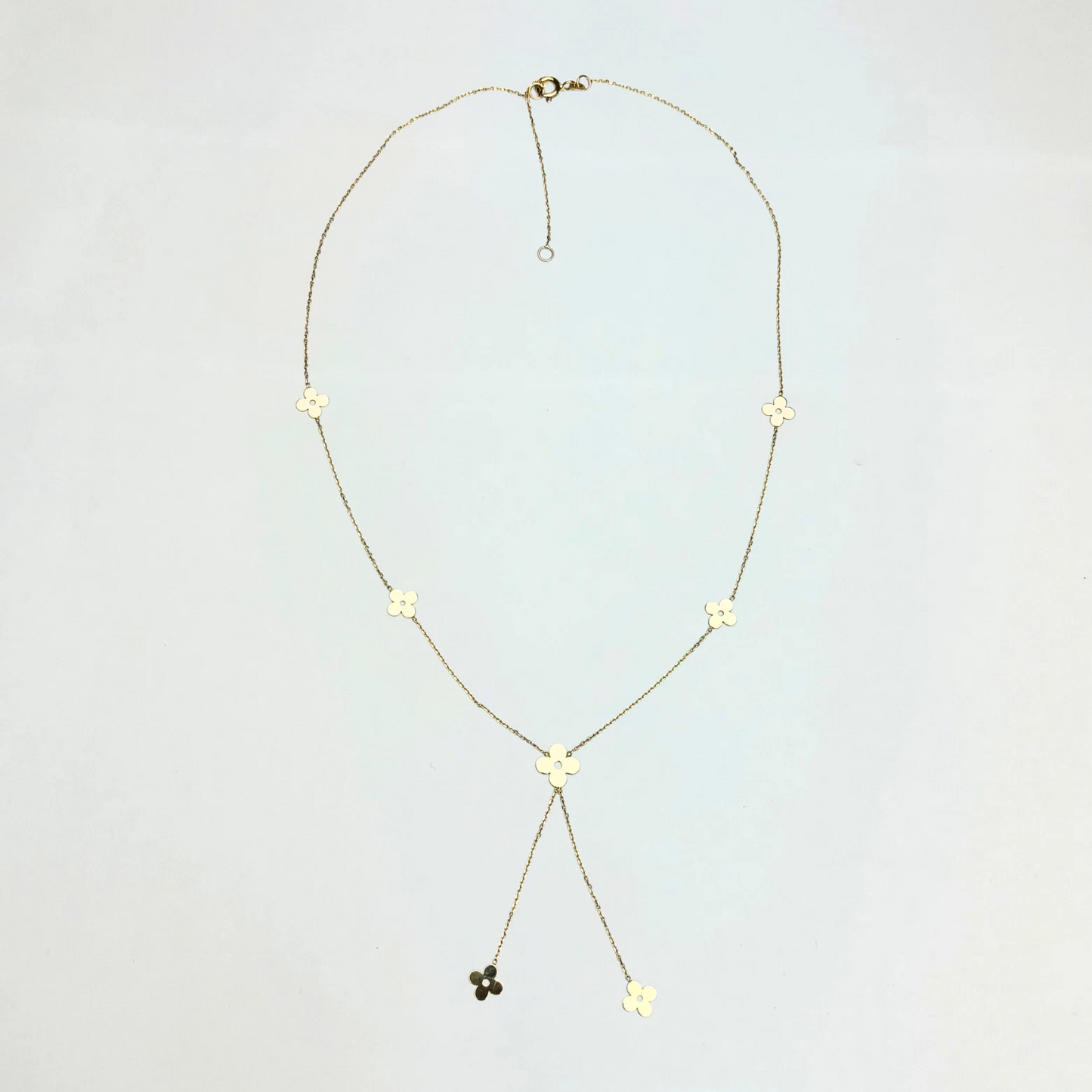 14k Yellow Gold Necklace Beautiful Clover for Women