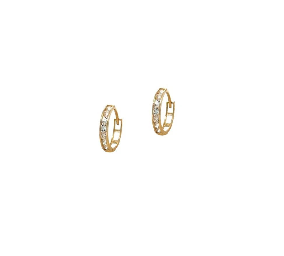14K Yellow Gold Huggie Classic Hoop Earrings