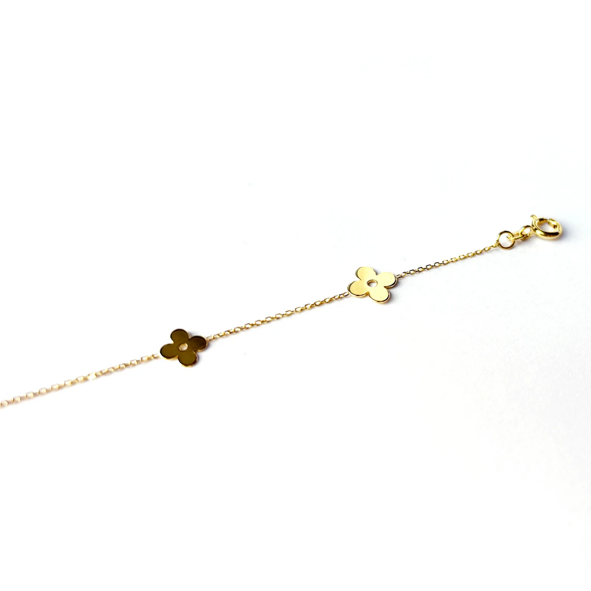 14k Yellow Gold Beautiful Clover Bracelets for Women