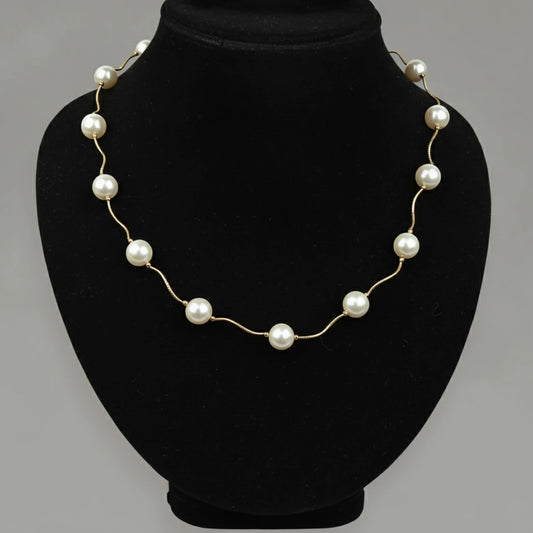 14K Yellow Gold Classic Freshwater Pearl Necklaces for Women