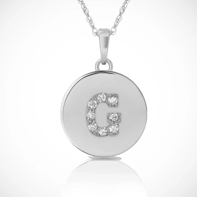 14k Yellow / White & Rose Gold Letter Initial CZ Pendant For Women