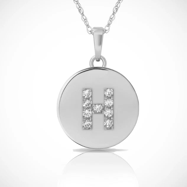 14k Yellow / White & Rose Gold Letter Initial CZ Pendant For Women