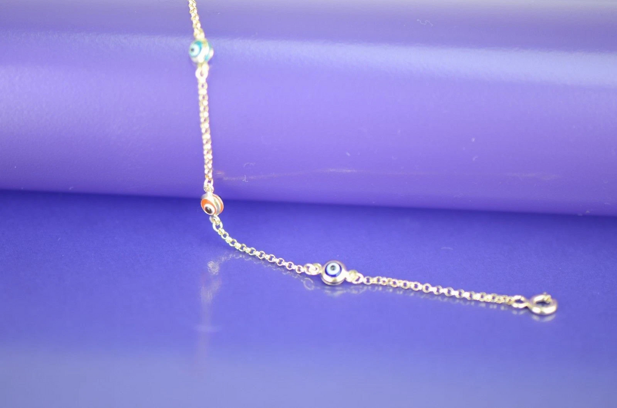 14k Yellow Gold Evil Eye Bracelet