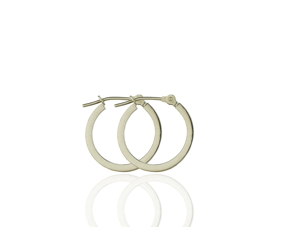 14k Yellow or White Gold Square Hoop Earrings