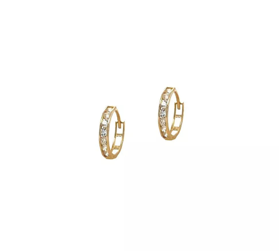 14K Yellow Gold Huggie Classic Hoop Earrings