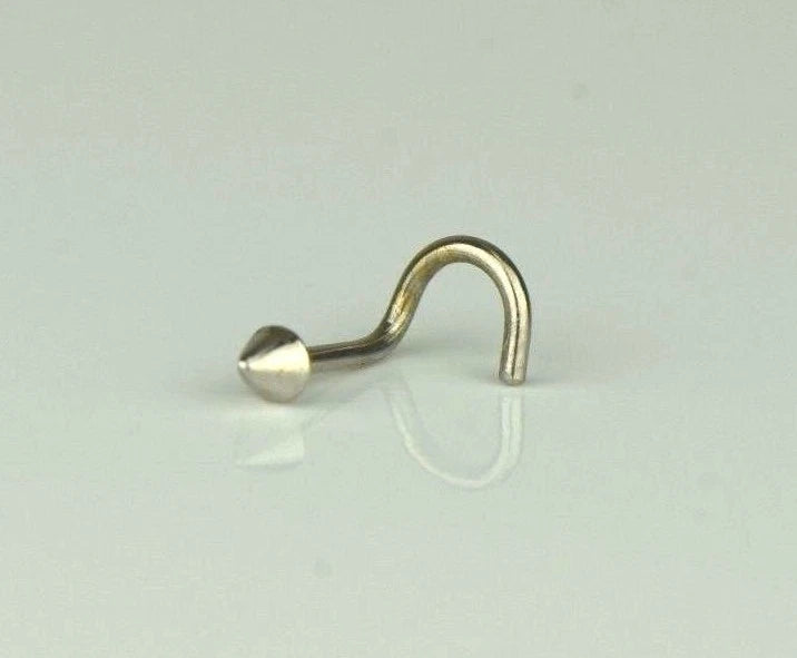 14k Yellow or White Gold Cone Nose Piercing Stud