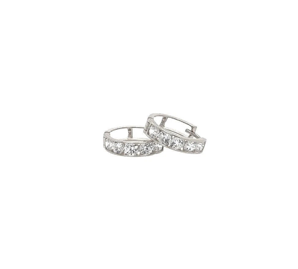 14K White Gold Huggie Beautiful & Valuable Hoop Earrings