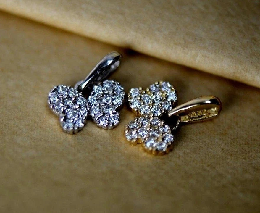 14K Yellow or White Gold Butterfly CZ Pendant