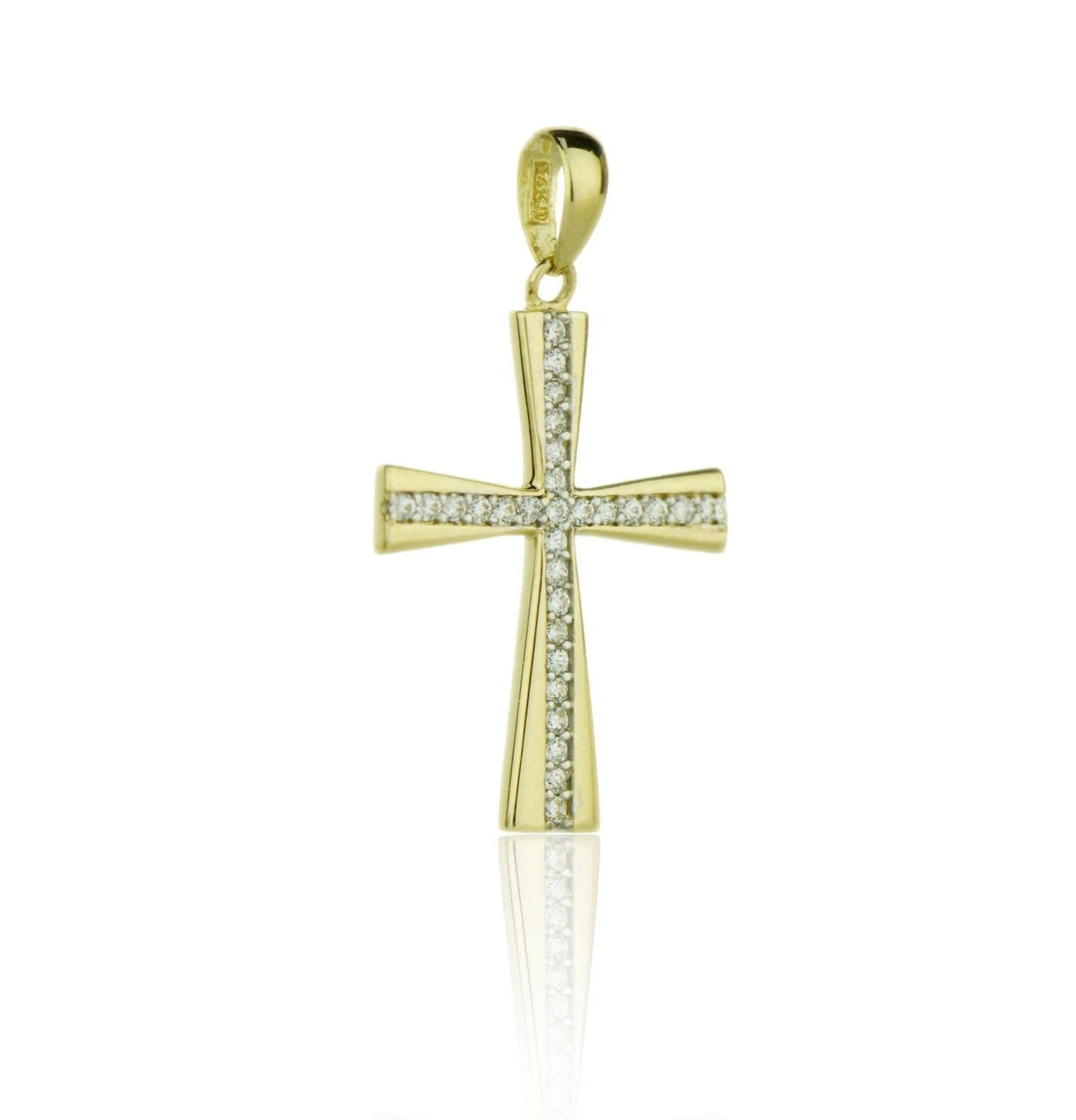 14k Yellow or White Gold Cross Cz Pendant