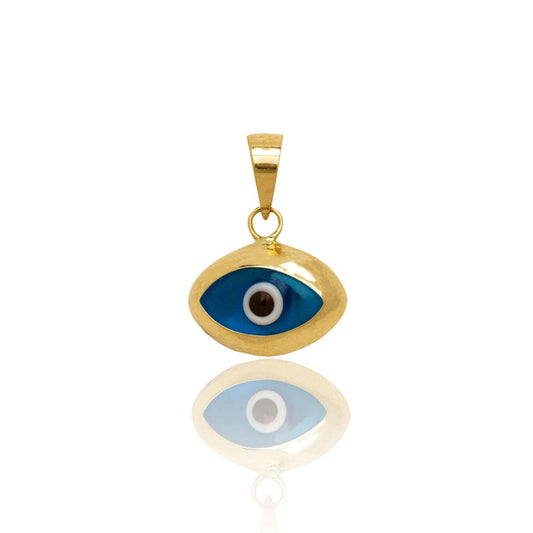 14k Yellow Gold Evel Eye Pendant
