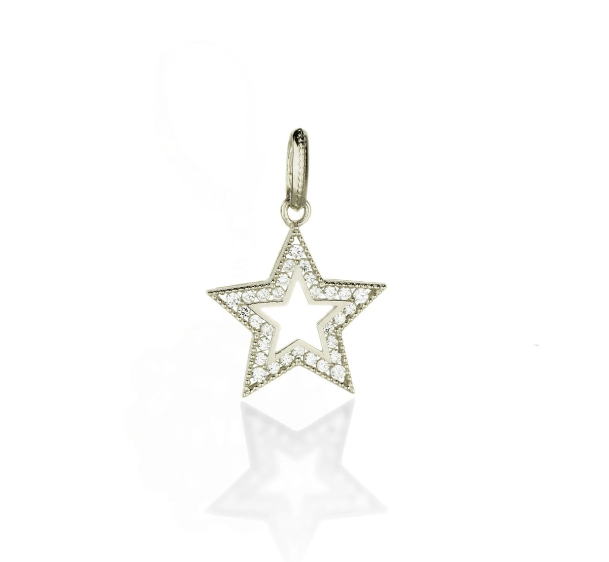 14k Yellow and White Gold CZ Star Pendants