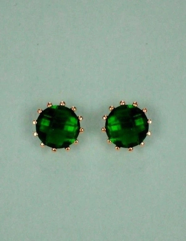 14k Solid Yellow Gold 6mm Round Birthstone Push Back Earrings