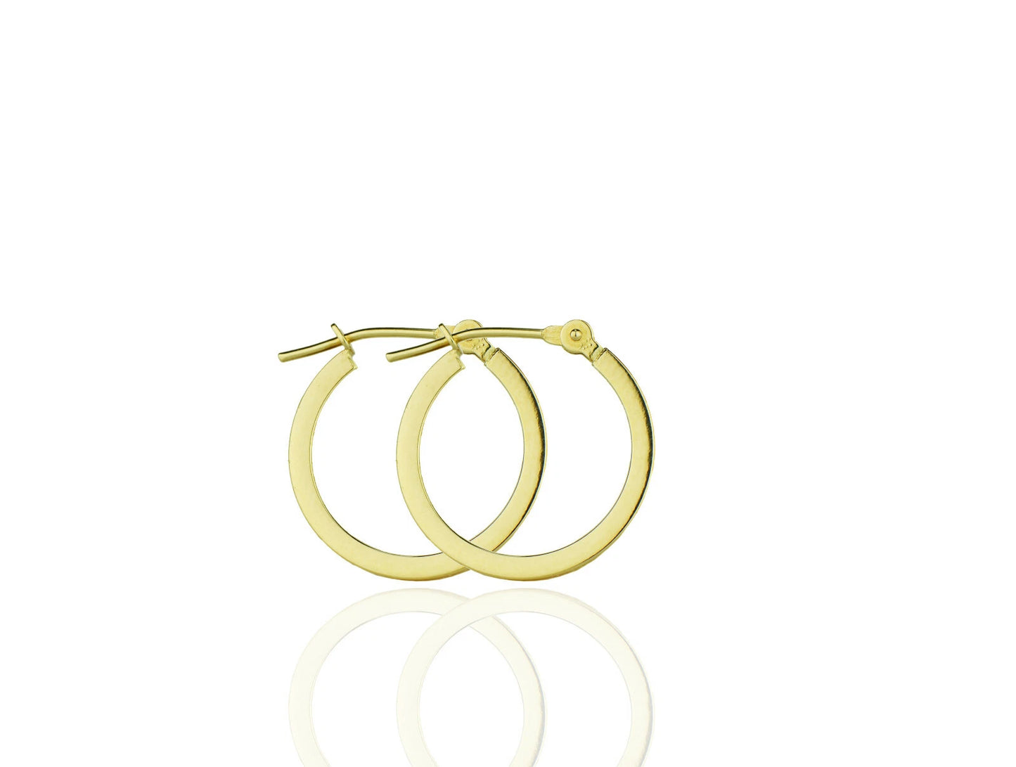 14k Yellow or White Gold Square Hoop Earrings