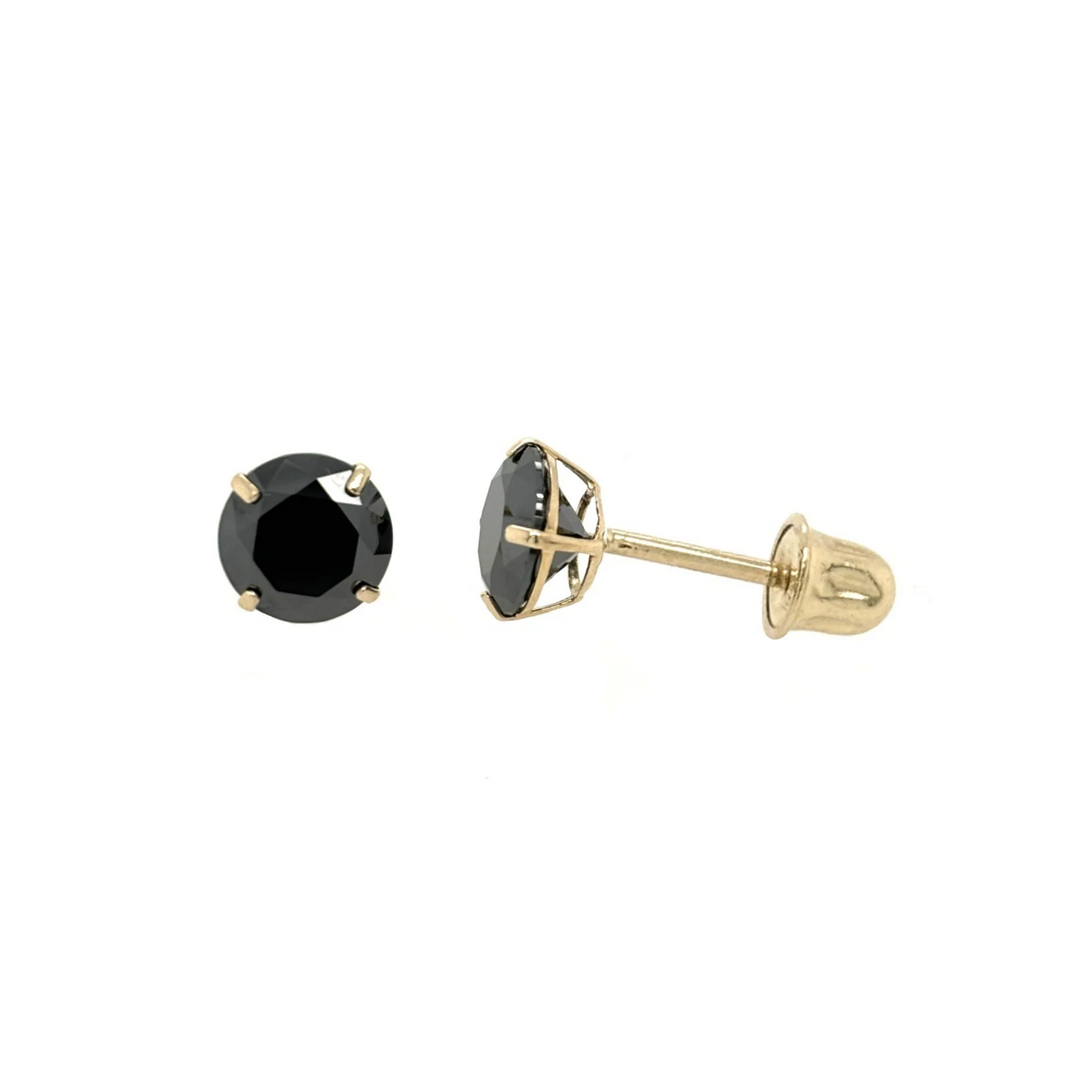 14K Gold GRA Certified D-VVS1 Round Moissanite Studs Earrings