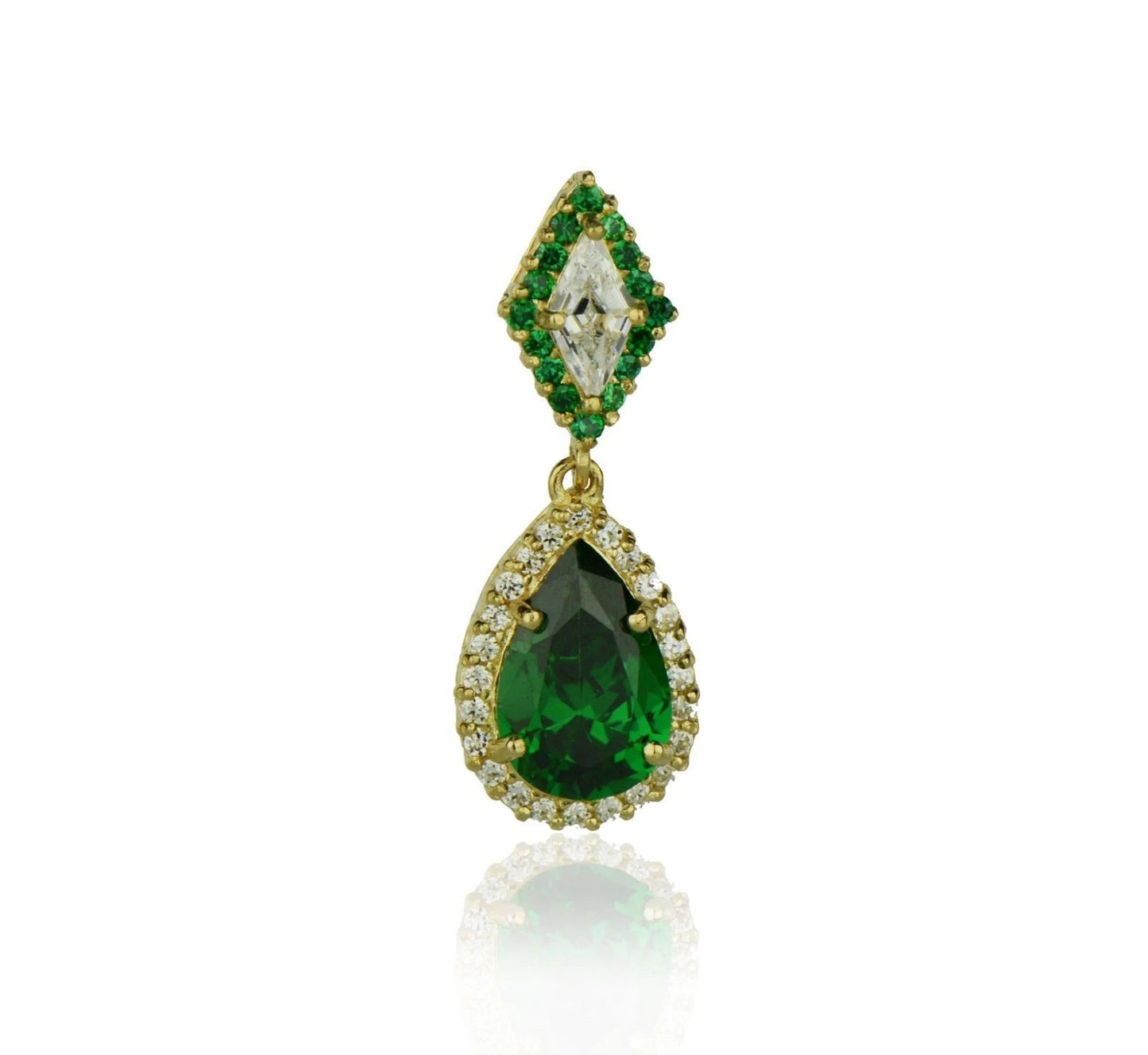 14k Yellow Gold CZ Pear Shape Pendants
