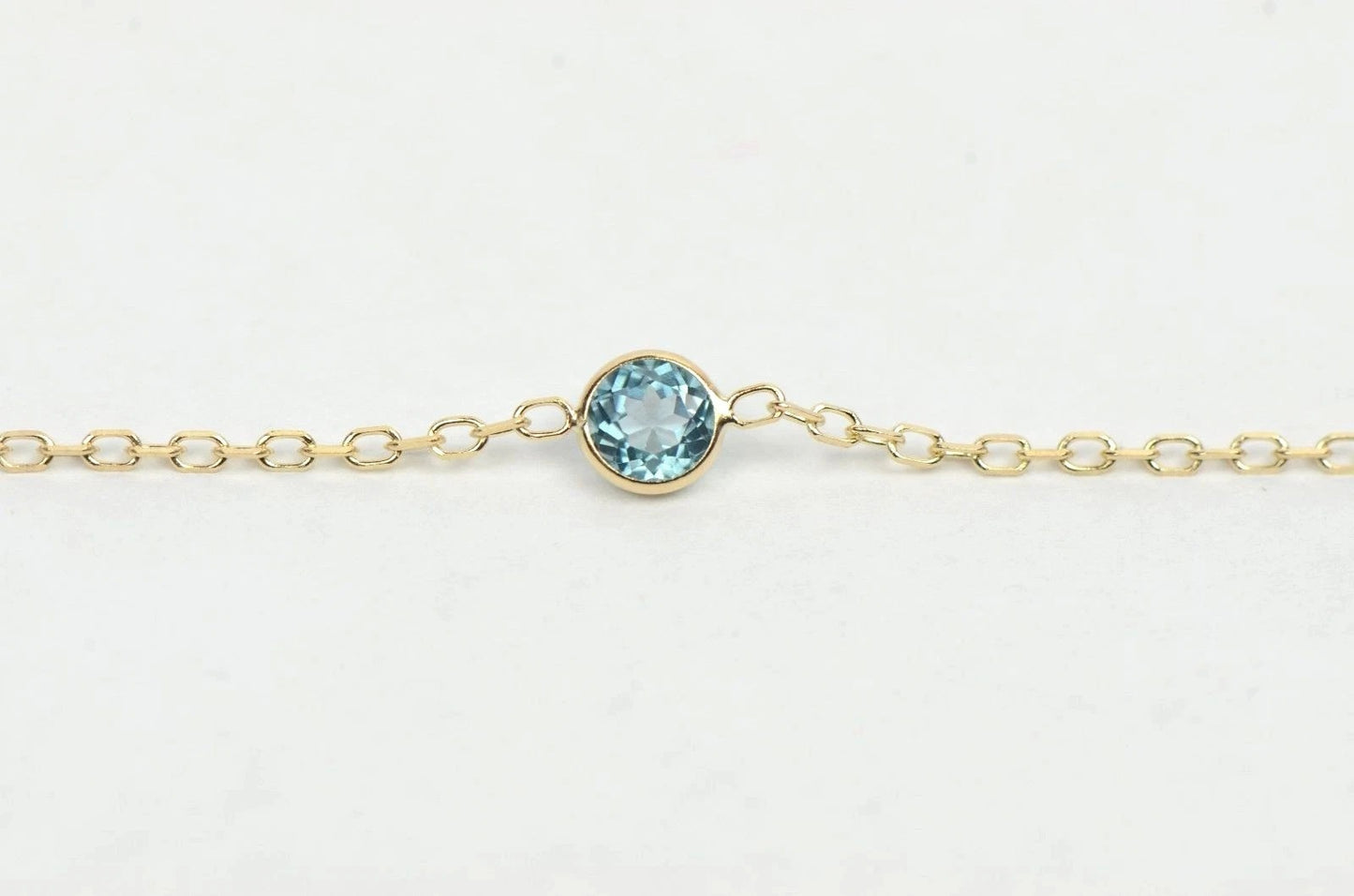 14k yellow gold yard necklace 18 cz chain Semi Precious Stones