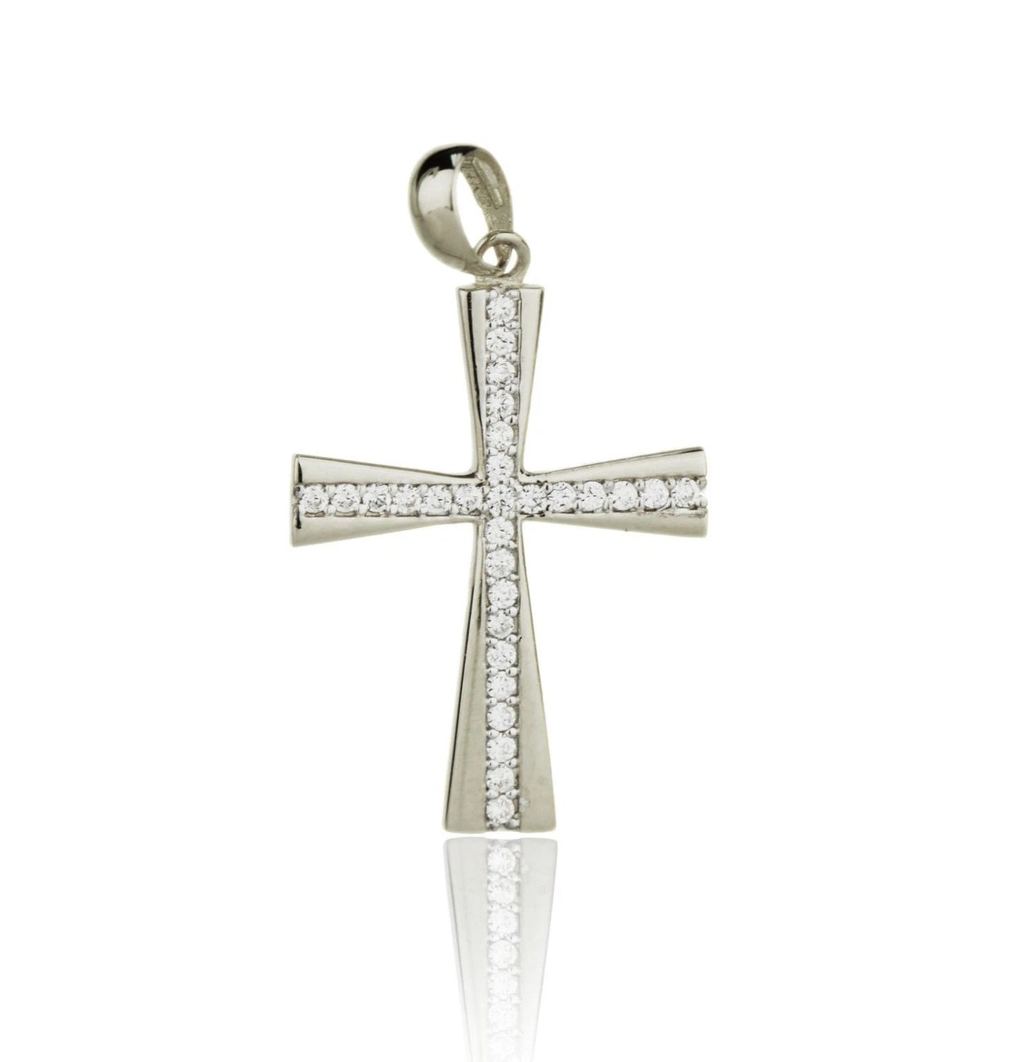 14k Yellow or White Gold Cross Cz Pendant
