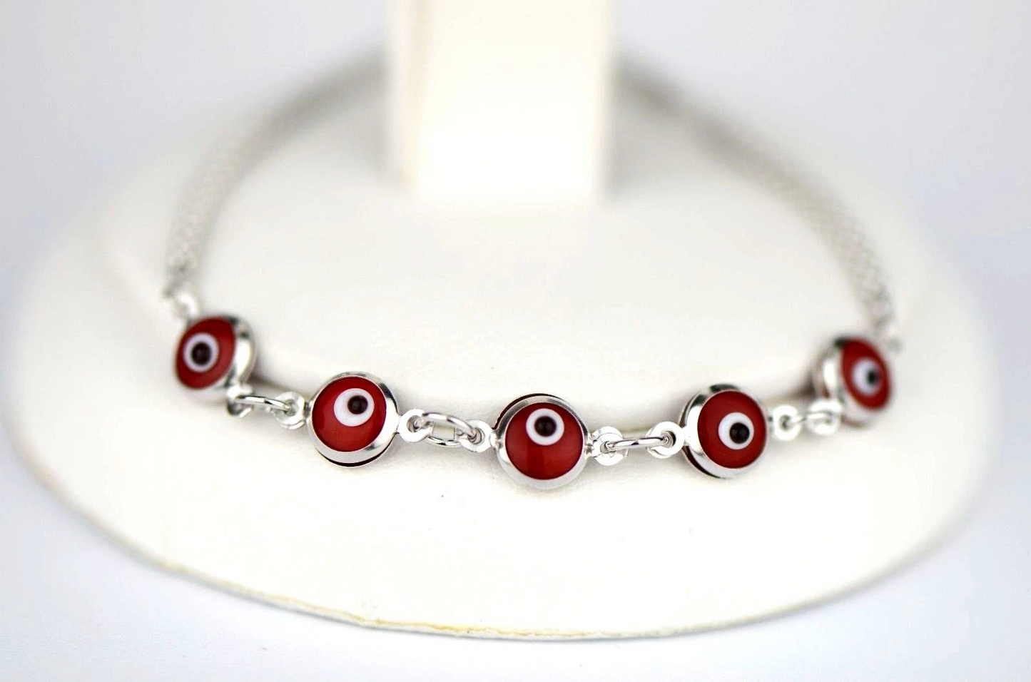 14k Yellow or White Gold Evil Eye Bracelet