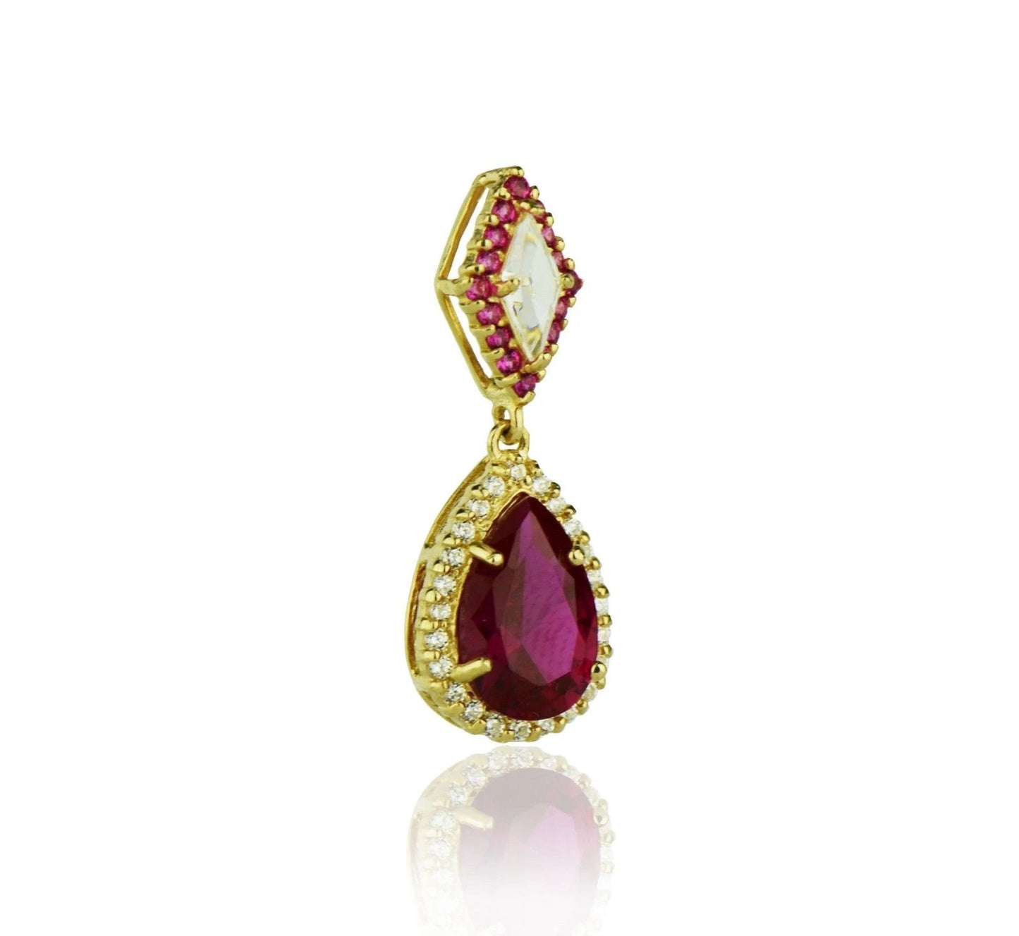 14k Yellow Gold CZ Pear Shape Pendants