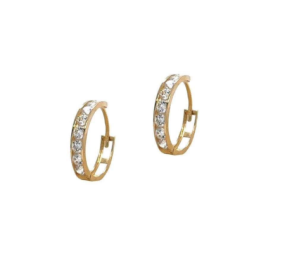 14K Yellow Gold Huggie Classic Hoop Earrings