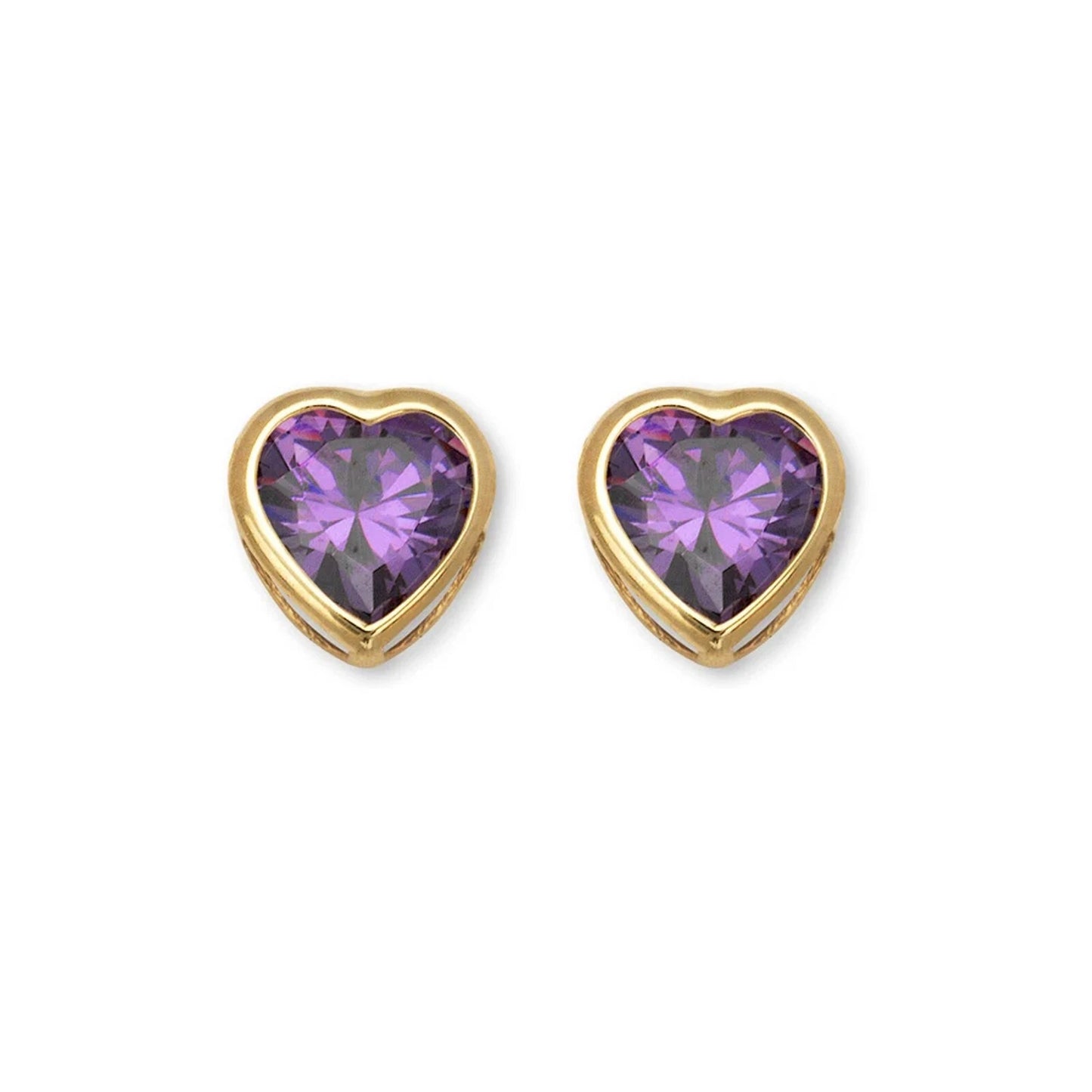 14K Yellow Gold Heart Shaped 3mm x 3mm Stud Earrings for Women