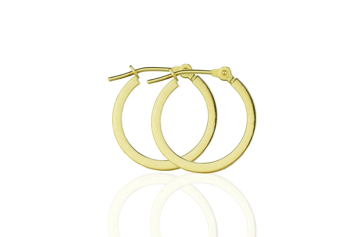 14k Yellow or White Gold Square Hoop Earrings