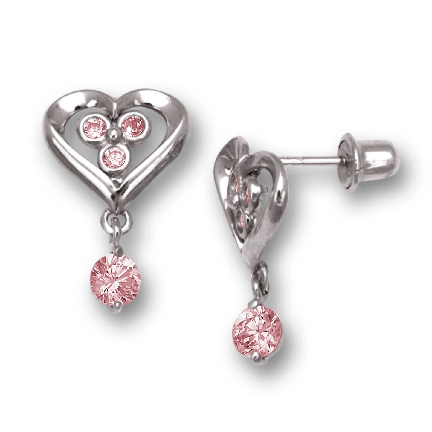 14K Yellow & White Gold Heart Shape Fashion Earrings for Women