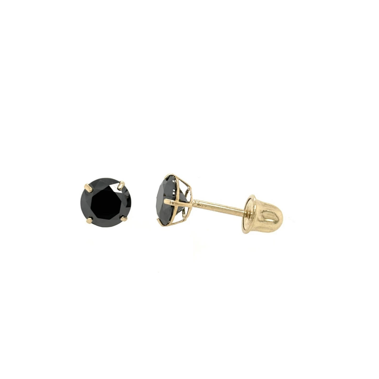 14K Gold GRA Certified D-VVS1 Round Moissanite Studs Earrings