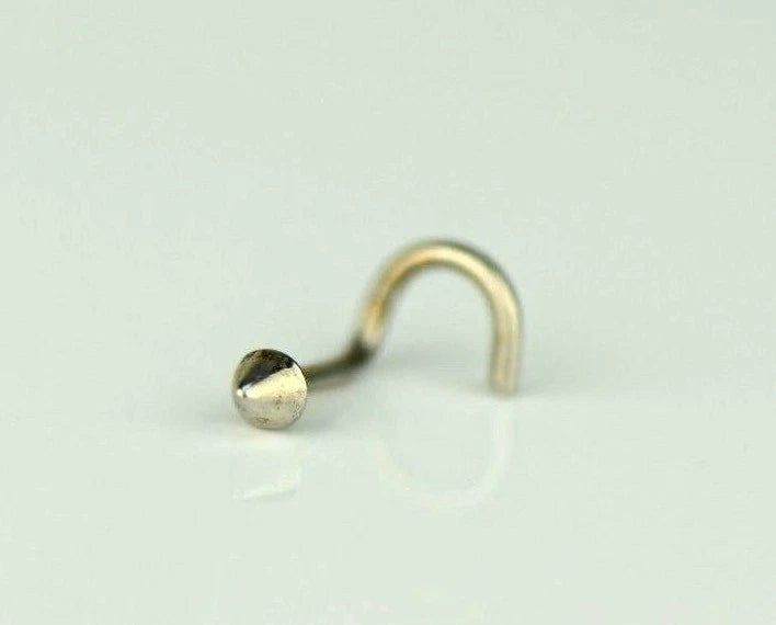 14k Yellow or White Gold Cone Nose Piercing Stud