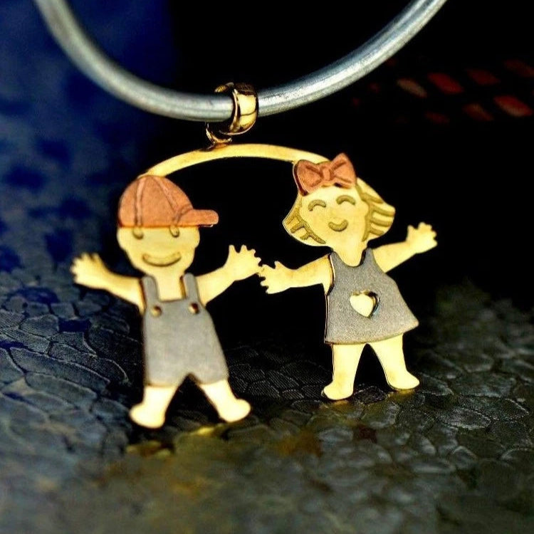 14k Yellow Gold Little Boy or Girl Pendant