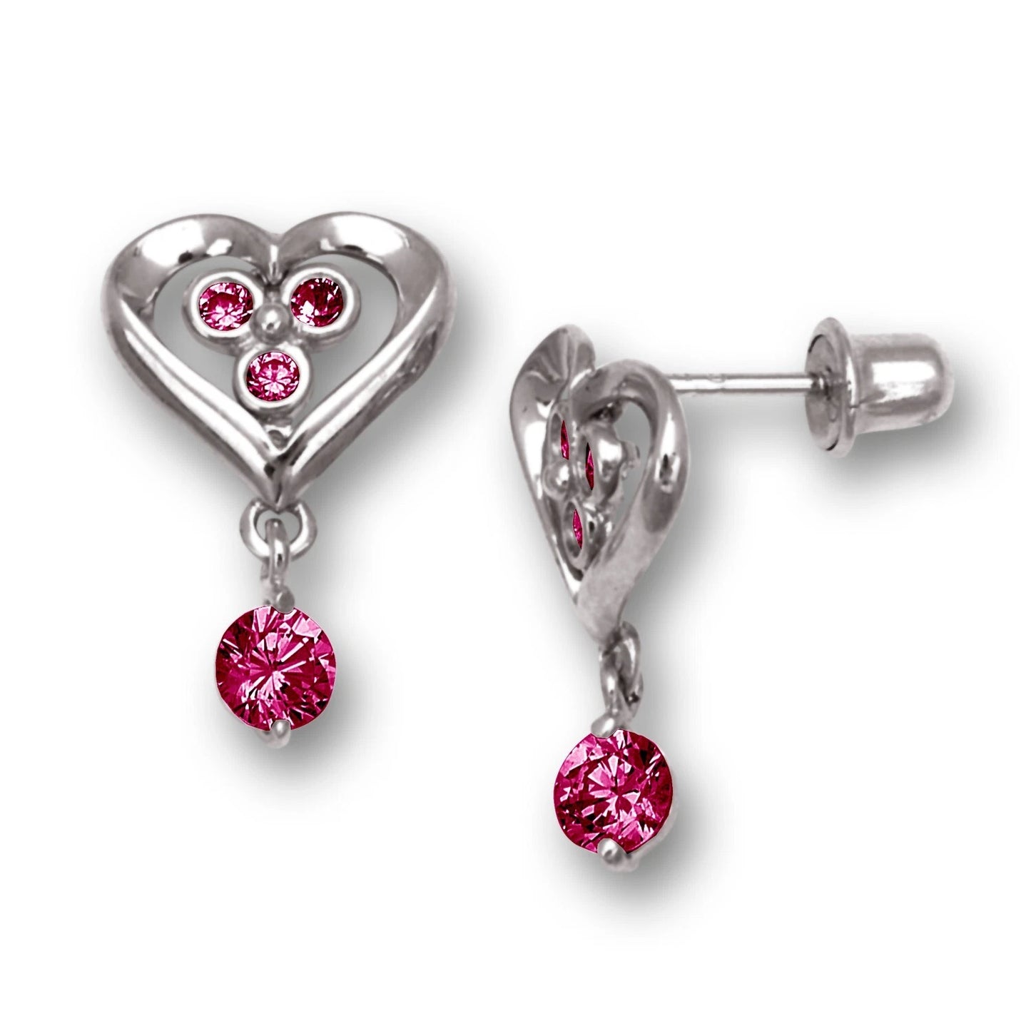 14K Yellow & White Gold Heart Shape Fashion Earrings for Women