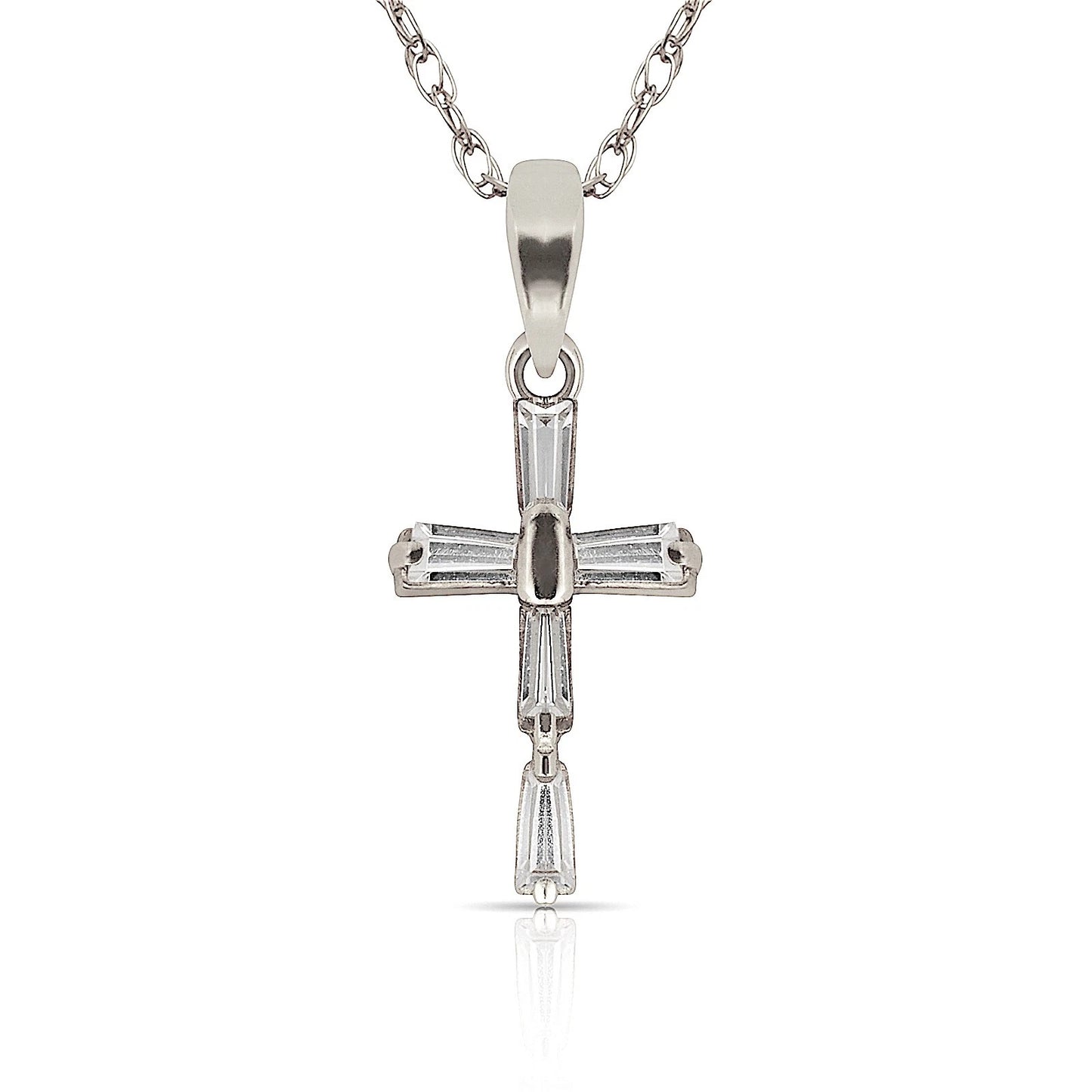 14K Yellow & White Gold Cross Pendant