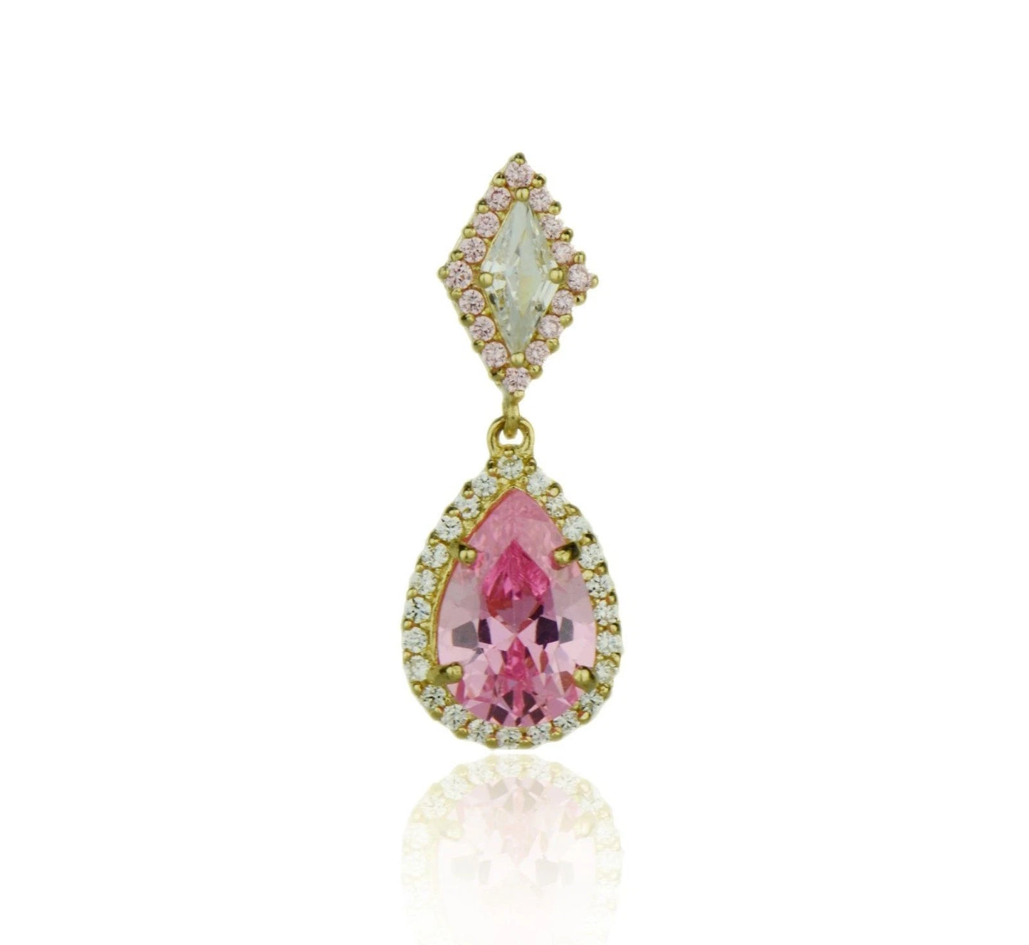14k Yellow Gold CZ Pear Shape Pendants