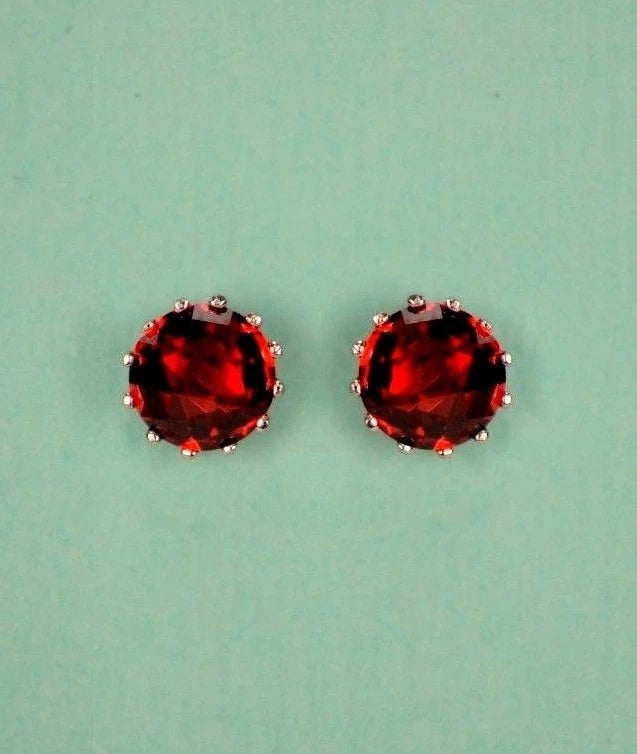 14k Solid Yellow Gold 6mm Round Birthstone Push Back Earrings