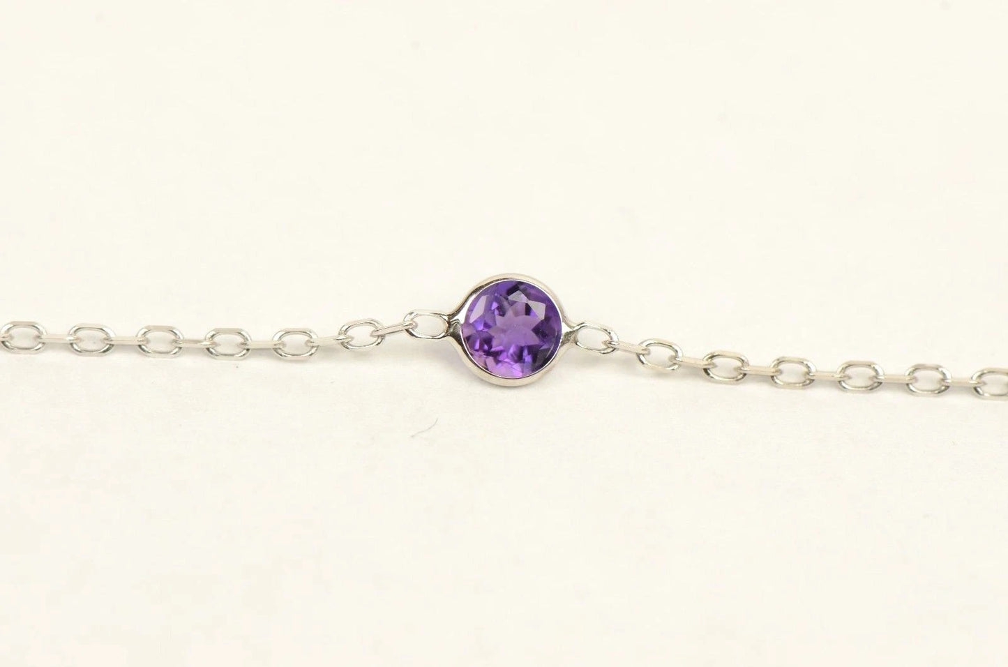14k White Gold Multicolor Cubic Zirconia CZ by the yard 18" Necklace