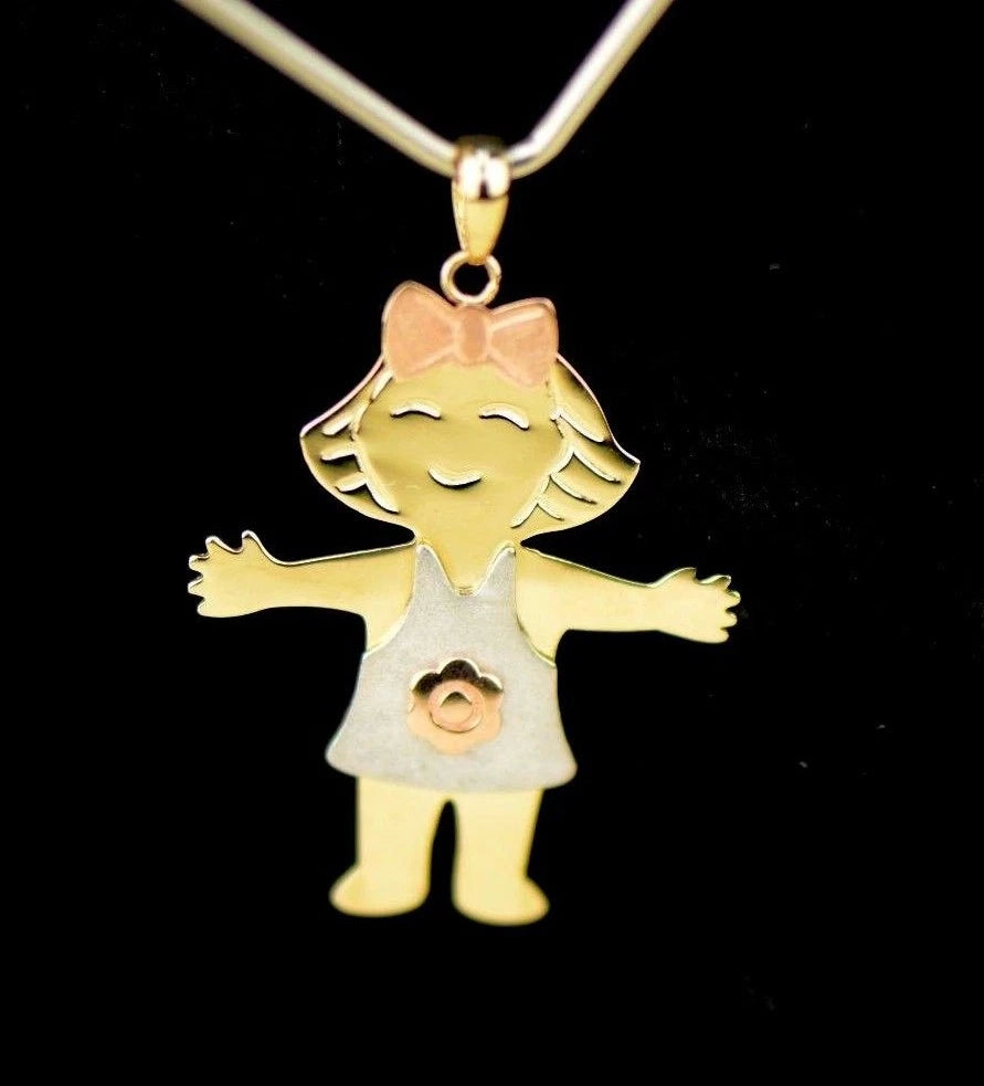 14k Yellow Gold Little Boy or Girl Pendant