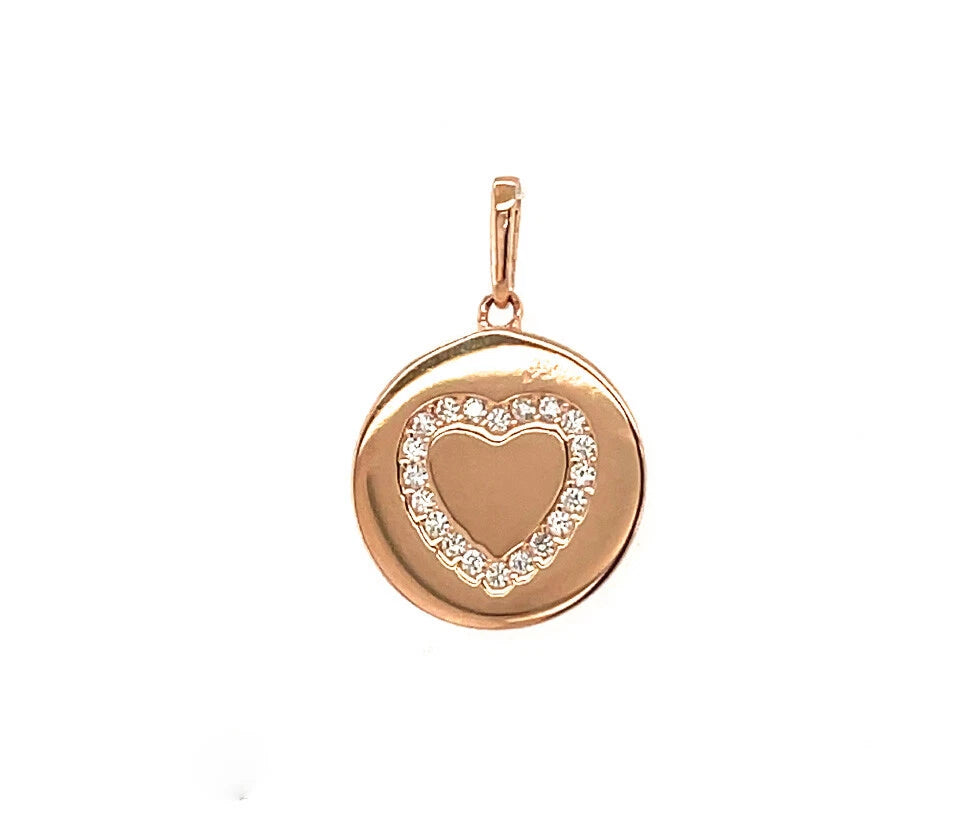 14k Yellow Gold Round CZ Birthstone Pendant