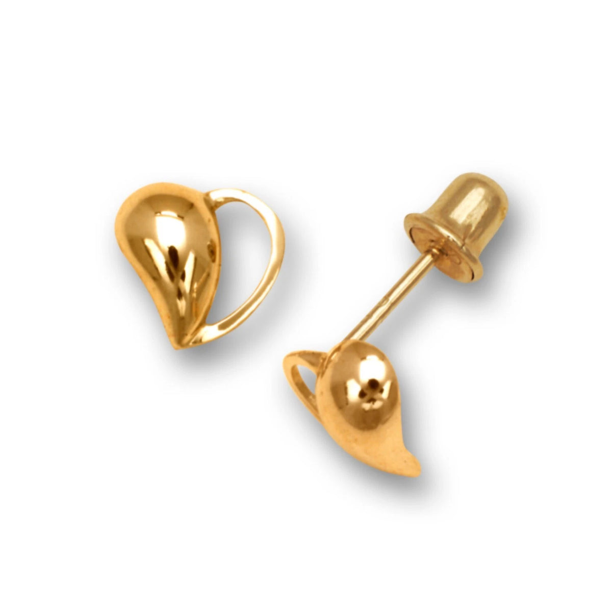 14K Yellow & White Gold Heart Shape Earrings for Women