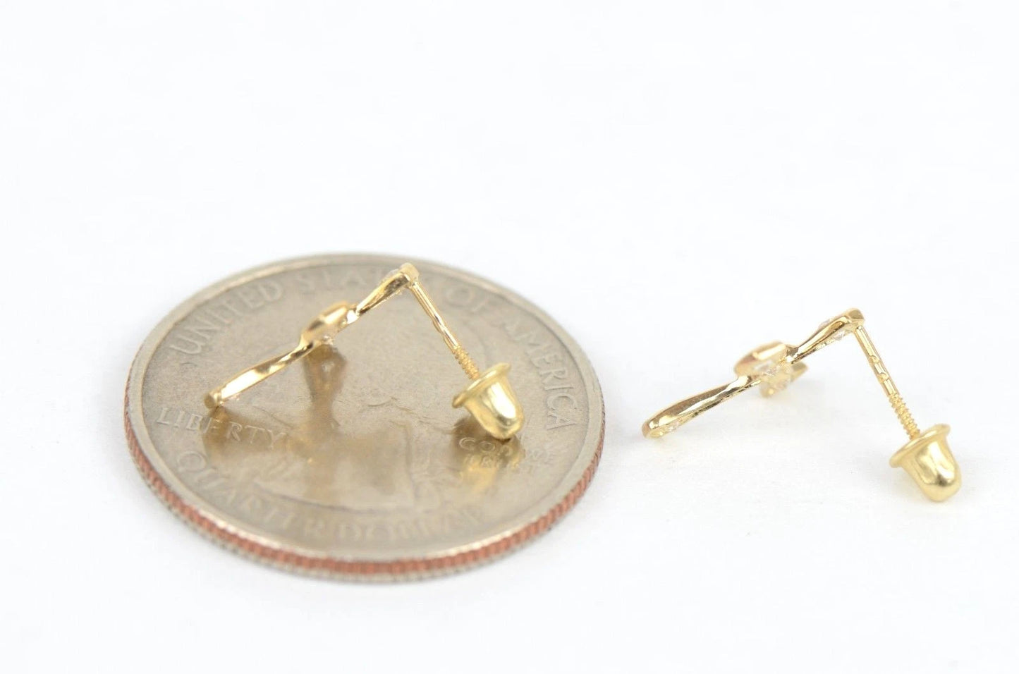 14K Yellow or White Gold Cubic Zirconia Cross Graceful Earrings