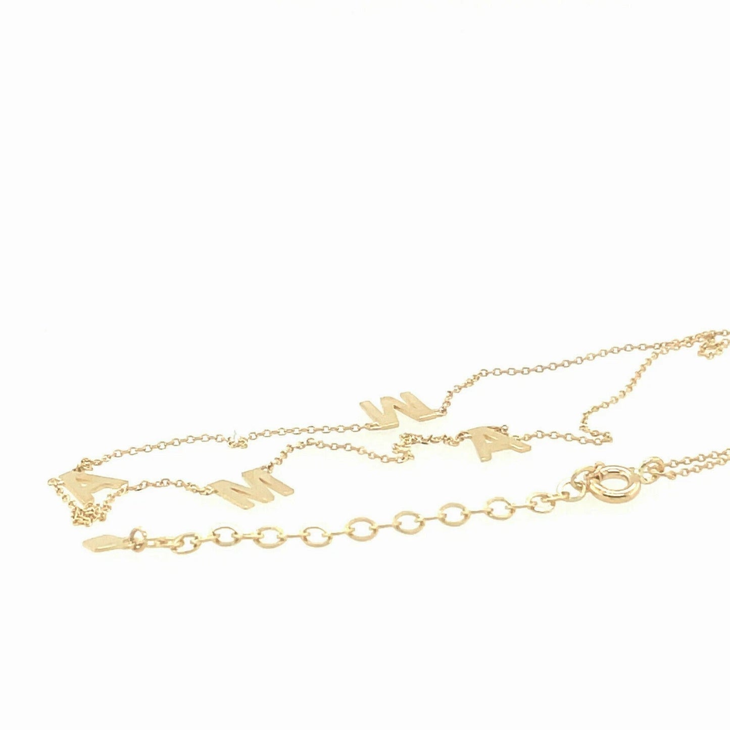 14K Yellow/ White/ Rose Gold "MAMA" Charm Necklace