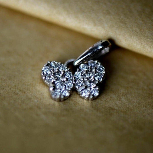 14K Yellow or White Gold Butterfly CZ Pendant