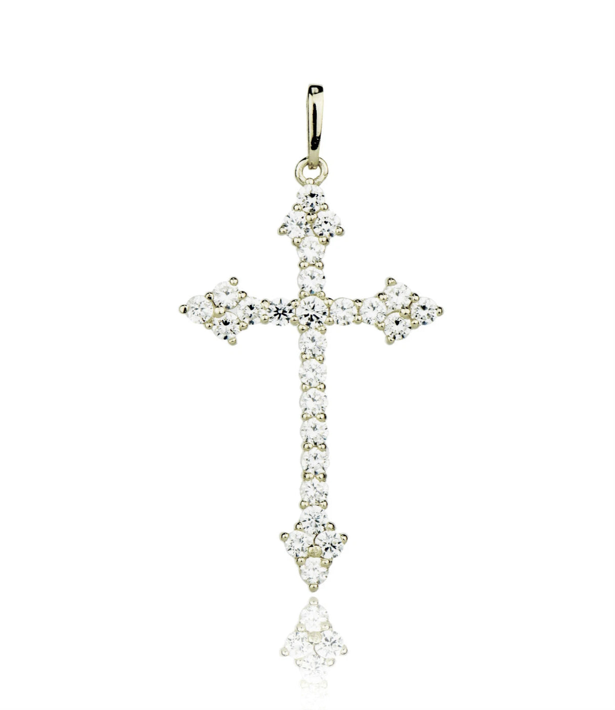 14k Yellow or White Gold Cz Cross Pendant