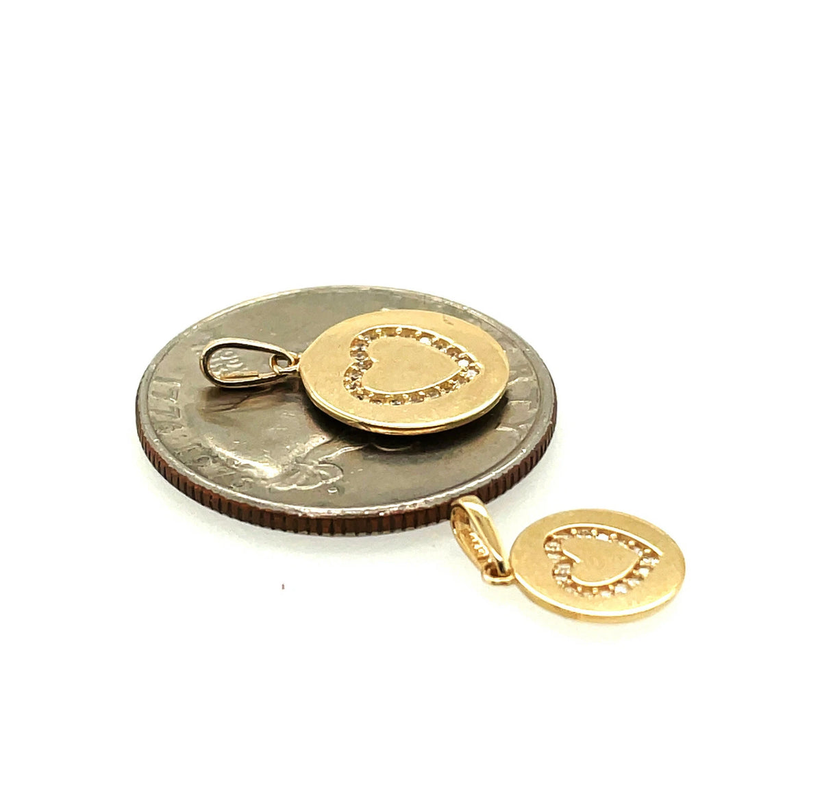 14k Yellow Gold Round CZ Birthstone Pendant