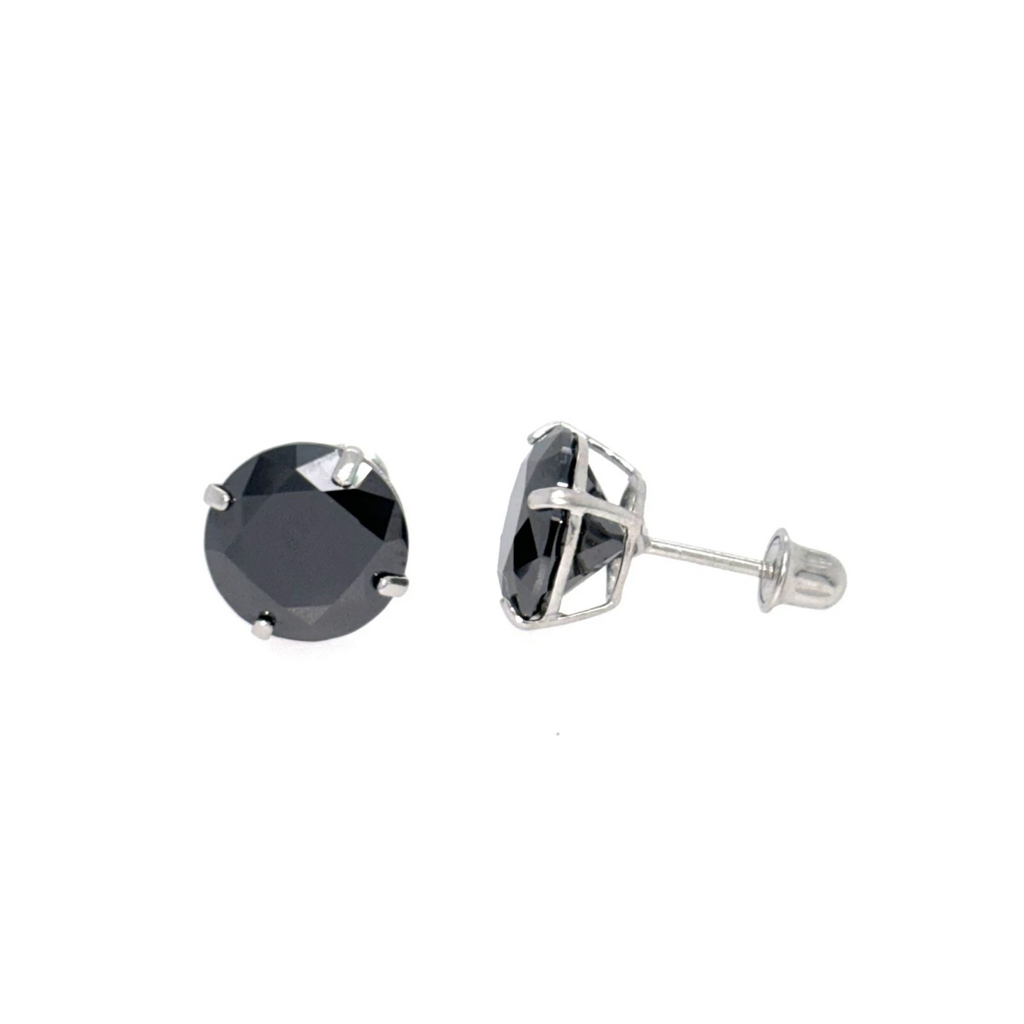 14K Gold GRA Certified D-VVS1 Round Moissanite Studs Earrings