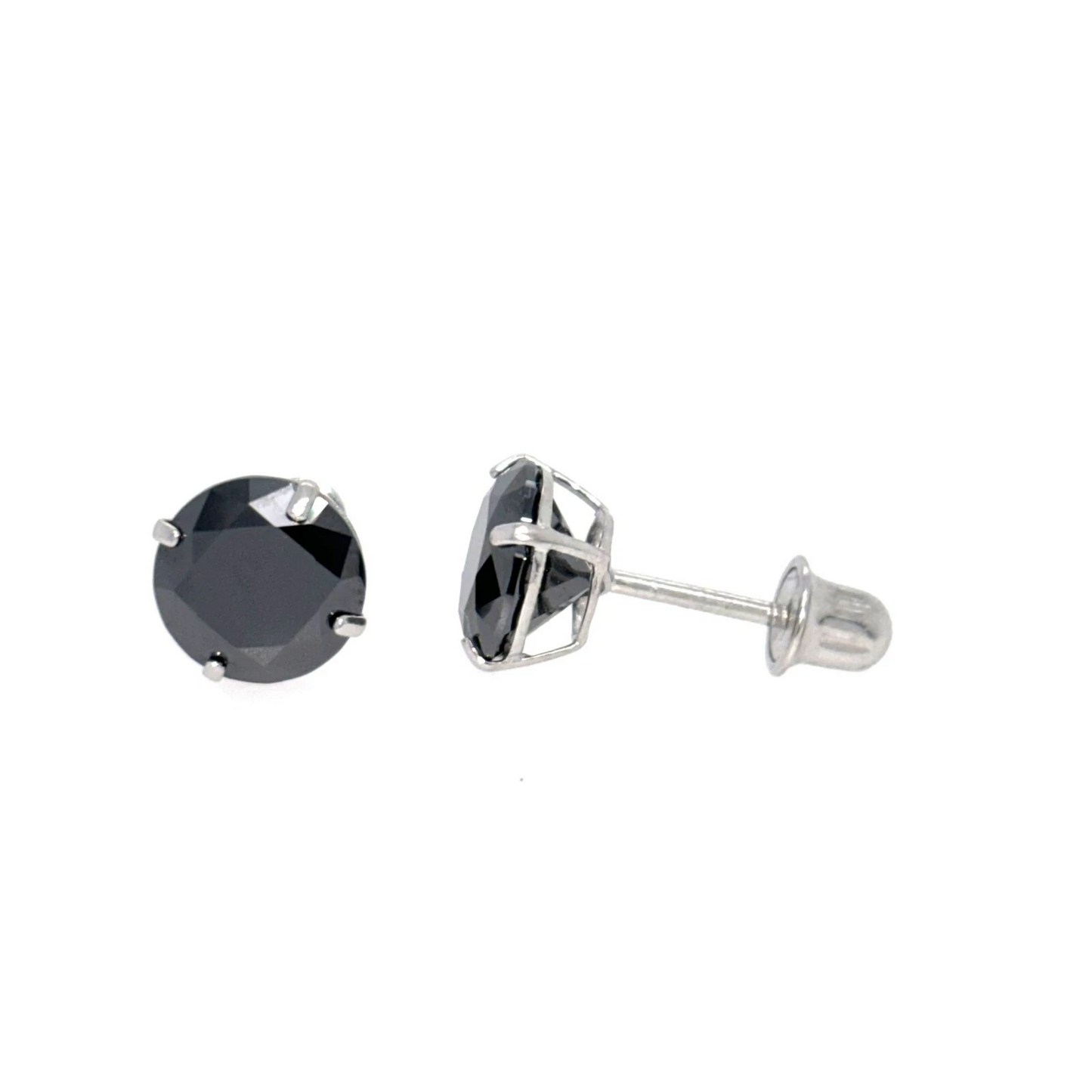 14K Gold GRA Certified D-VVS1 Round Moissanite Studs Earrings