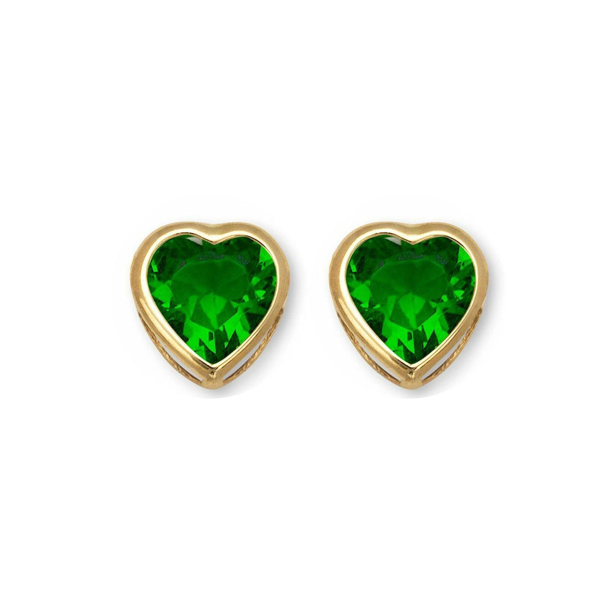 14K Yellow Gold Heart Shaped 3mm x 3mm Stud Earrings for Women